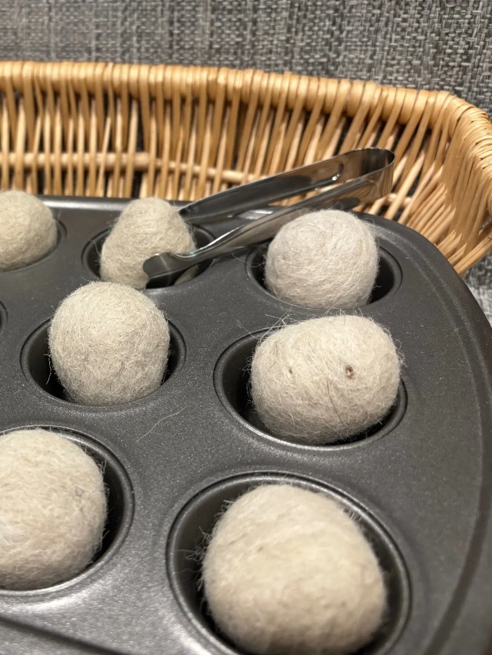 tonging extension w/mini muffin tin, felt poms, wood bowl by idlewild montessori